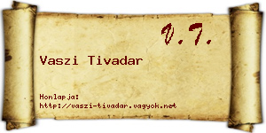 Vaszi Tivadar névjegykártya